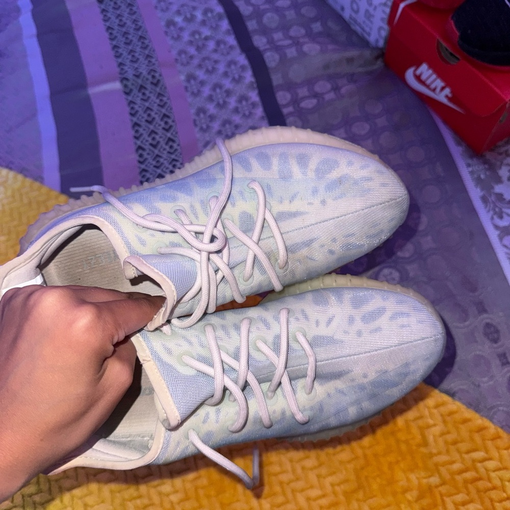 Yeezy Blue Patterned Sneakers